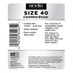 Andis Andis #40 CeramicEdge Detachable Blade -Dog Groomers Shop andis 40 ceramicedge detachable blade p6388 12849 medium