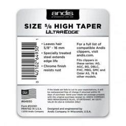 Andis Andis #5/8 High Taper UltraEdge Detachable Blade 2 Andis Andis #5/8 High Taper UltraEdge Detachable Blade -Dog Groomers Shop andis 58 high taper ultraedge detachable blade p76 12847 medium