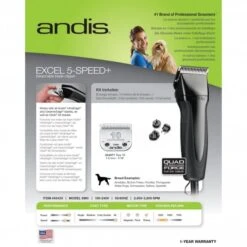 Andis Andis SMC Excel 5 Speed+ Clipper -Dog Groomers Shop andis smc excel 5 speed clipper p6695 14406 medium