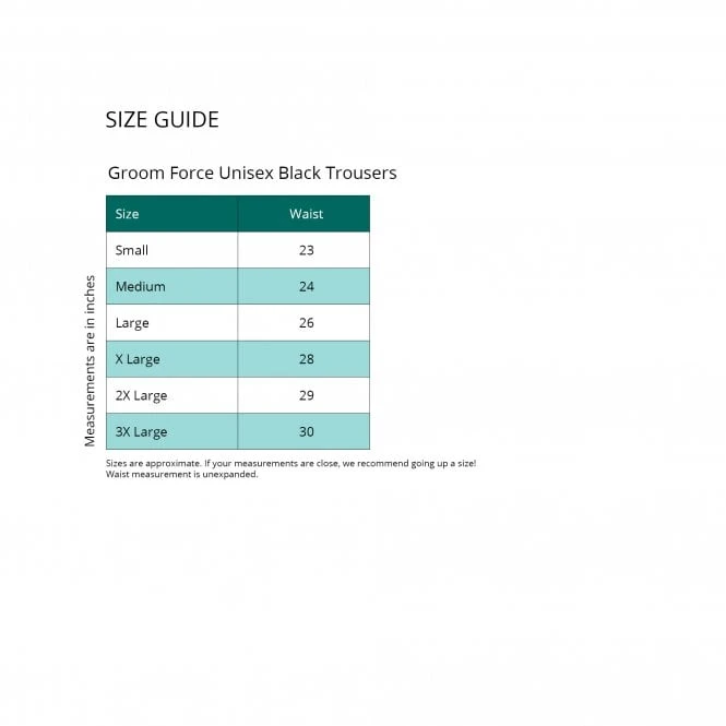 Groomers Groom Force Unisex Black Trousers Groomers Groom Force Unisex Black Trousers -Dog Groomers Shop groomers groom force unisex black trousers p15976 12776 medium