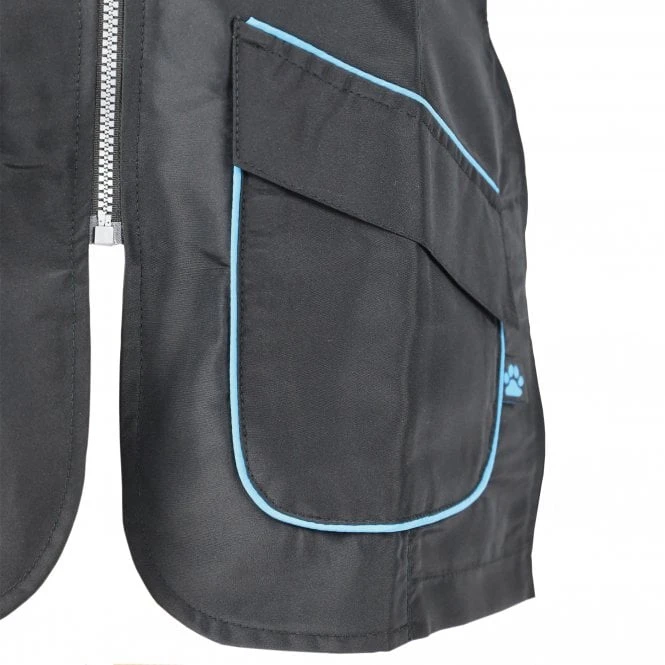 Groomers Mandarin Collar Jacket - Black with Blue Piping Groomers Mandarin Collar Jacket - Black With Blue Piping -Dog Groomers Shop groomers mandarin collar jacket black with blue piping p10335 12643 medium