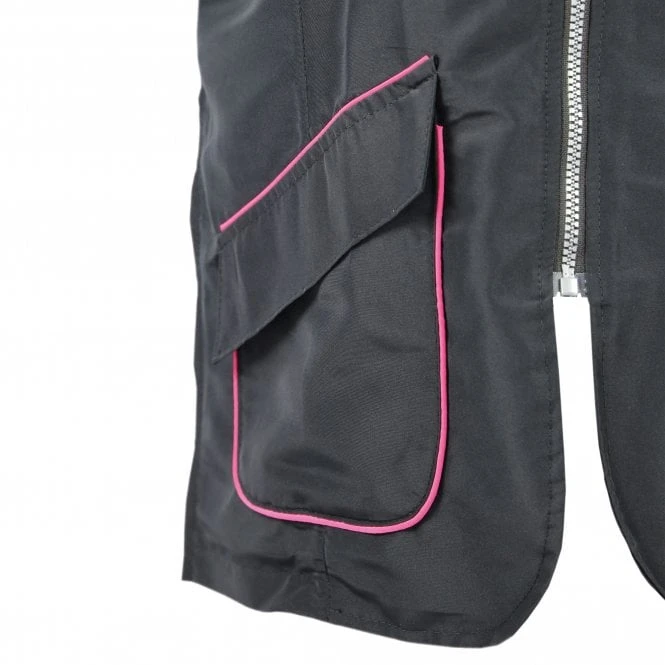 Groomers Mandarin Collar Jacket - Black with Pink Piping Groomers Mandarin Collar Jacket - Black With Pink Piping -Dog Groomers Shop groomers mandarin collar jacket black with pink piping p10336 12654 medium