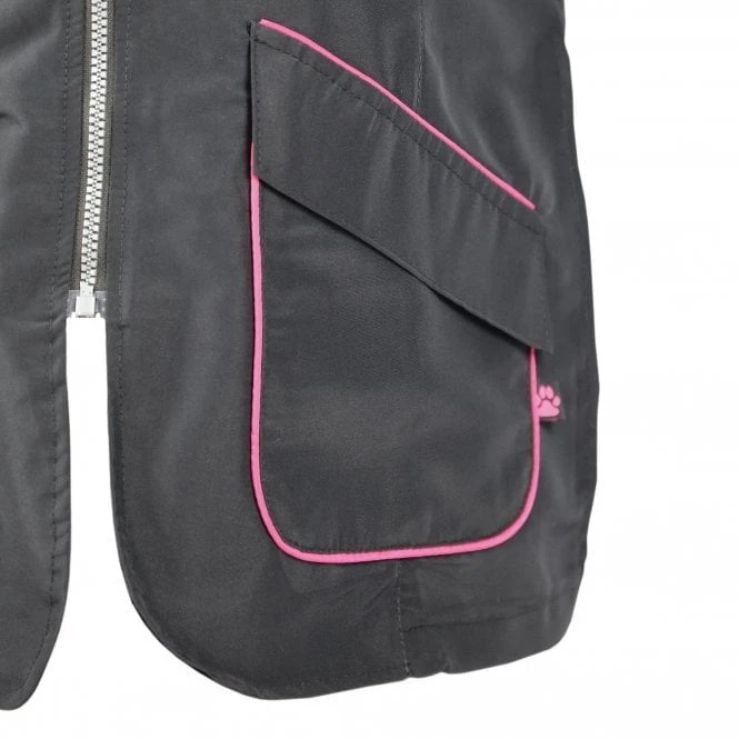 Groomers Mandarin Collar Jacket - Black with Pink Piping Groomers Mandarin Collar Jacket - Black With Pink Piping -Dog Groomers Shop groomers mandarin collar jacket black with pink piping p10336 12655 medium