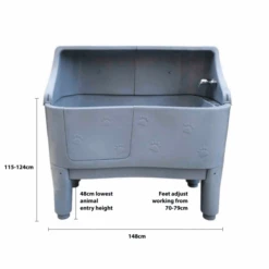 Groomers Groomers Neptune Static Bath With Splashback - Space Grey -Dog Groomers Shop groomers neptune static bath with splashback space grey p4881 10606 medium