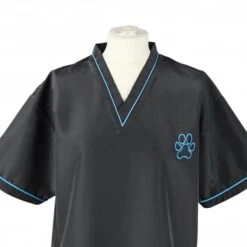 Groomers Groomers V-Neck Tunic - Black With Blue Trim -Dog Groomers Shop groomers v neck tunic black with blue trim p10209 12728 medium