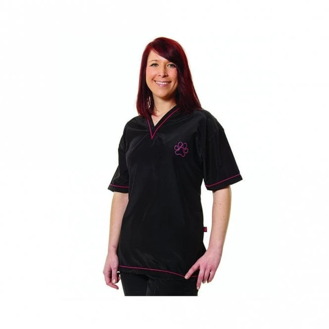Groomers Groomers V-Neck Tunic - Black with Pink Trim Groomers Groomers V-Neck Tunic - Black With Pink Trim -Dog Groomers Shop groomers v neck tunic black with pink trim p10208 12670 medium
