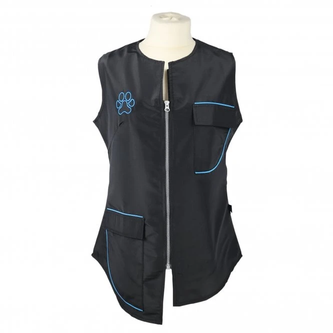 Groomers Groomers Waistcoat - Black with Blue Trim Groomers Groomers Waistcoat - Black With Blue Trim -Dog Groomers Shop groomers waistcoat black with blue trim p10225 12729 medium